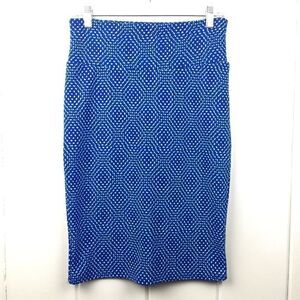‎LulaRoe Blue Polka Dot Cassie Pencil Skirt S